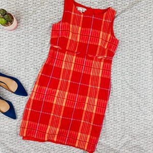 Maggy London Bright Plaid Linen Dress
